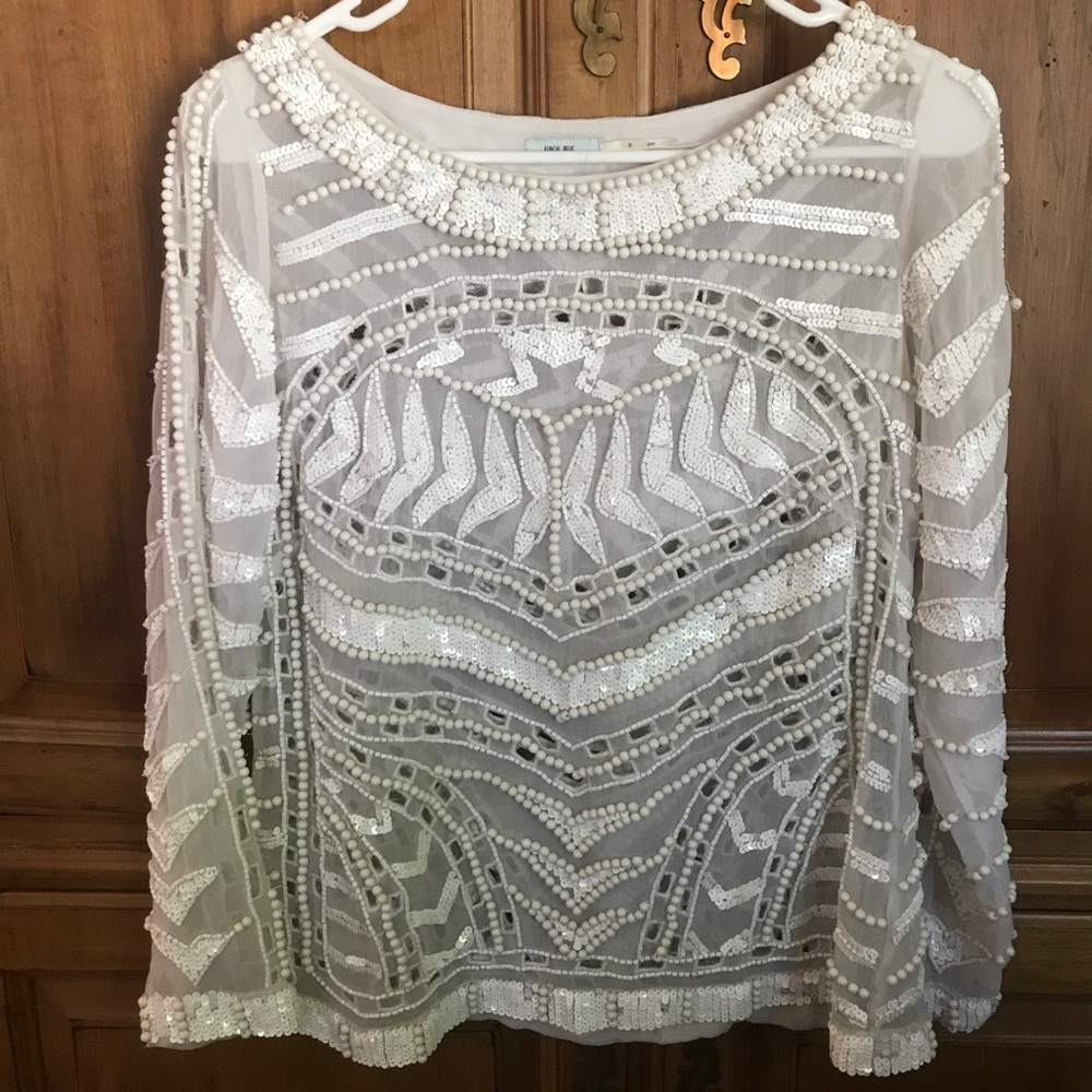 Urban Outfitters Kimchi Blue White Beaded Blouse S